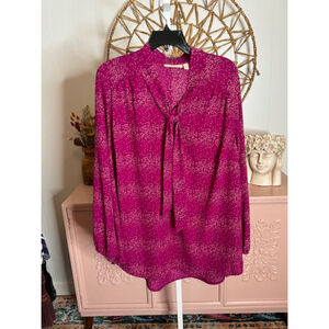 Women's Evri‎ Blouse - Pink, White - 2X